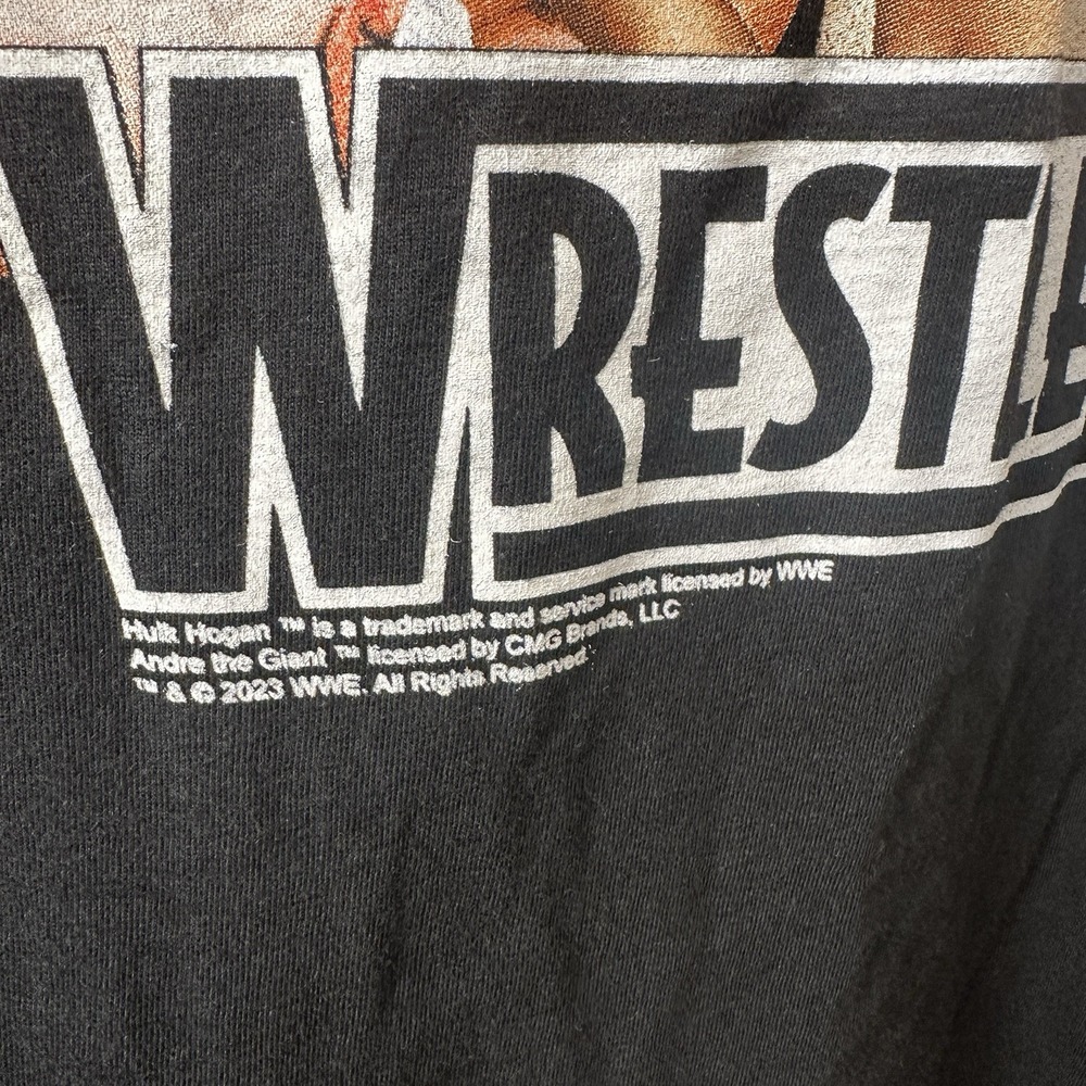 NWT WWE Legends Wrestlemania Black T-Shirt Sz‎ Medium Hulk Hogan Andre The Giant - Picture 3 of 9